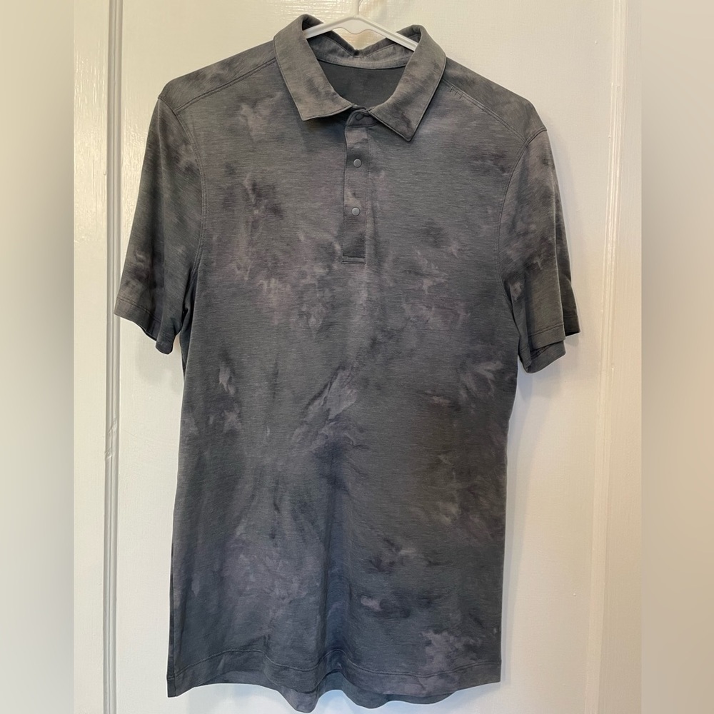 Lululemon Evolution Polo *Wash Diamond Dye Asphalt Grey Black